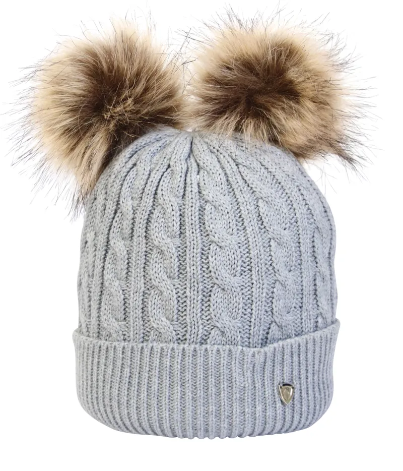 Hy Equestrian Morzine Children's Bobble Hat - Grey